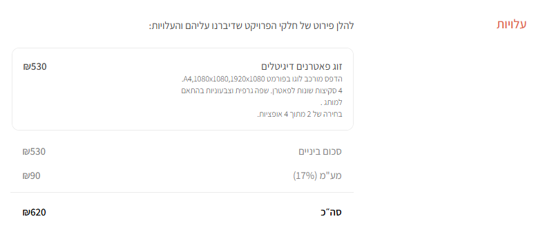 הצעת מחיר ממעצבת גרפית עבור זוג פאטרנים דיגיטליים